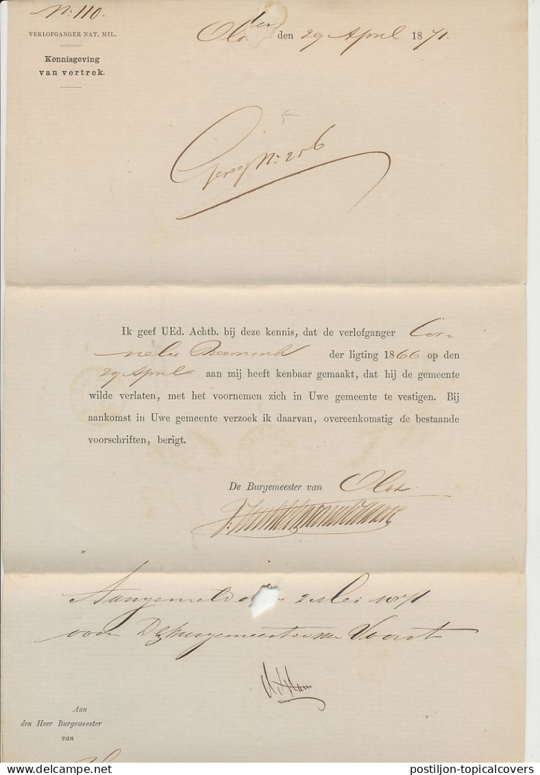 Naamstempel Twello 1871 - Cartas & Documentos