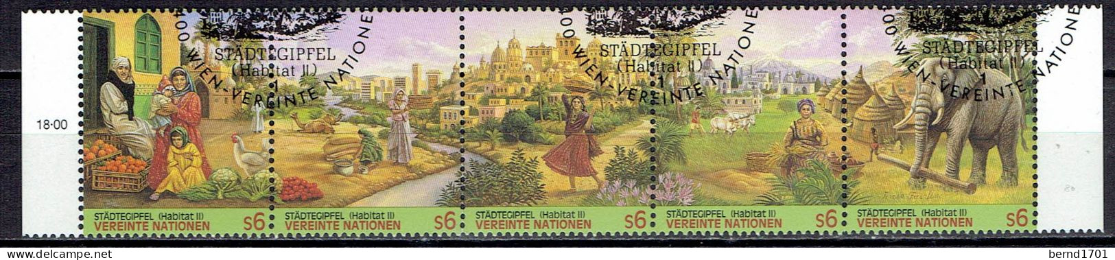 UN Wien - Mi-Nr 209/213 Zdr Gestempelt / Used (J1317) - Used Stamps