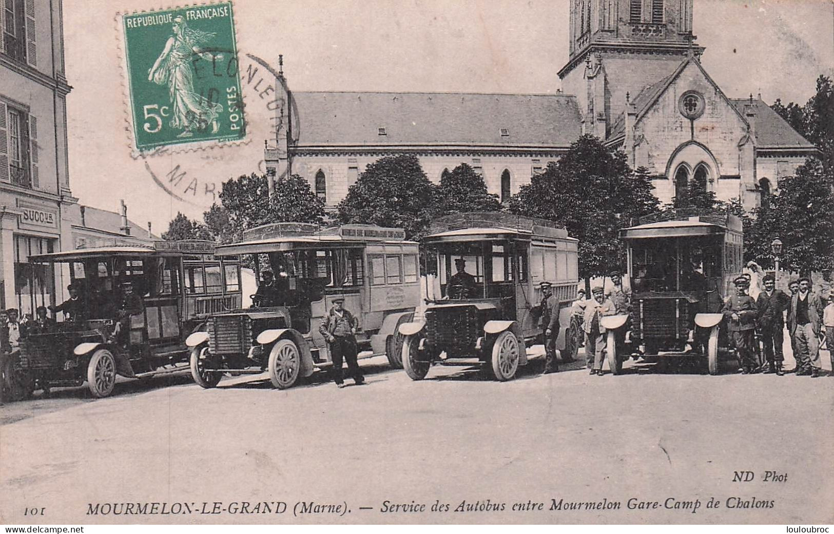 AUTOBUS LE SERVICE ENTRE MOURMELON LE GRAND  GARE CAMP DE CHALONS - Buses & Coaches