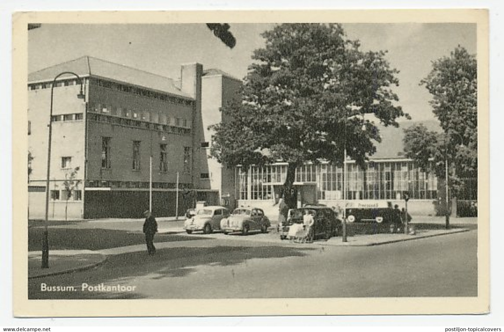 Prentbriefkaart Postkantoor Bussum 1959 - Autres & Non Classés
