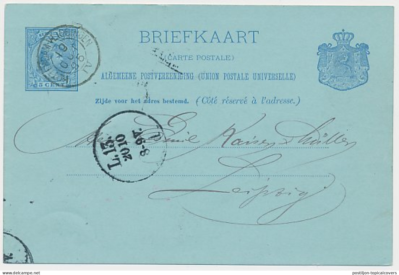 Trein Kleinrondstempel Rotterdam - Vlissingen IV 1895 - Lettres & Documents