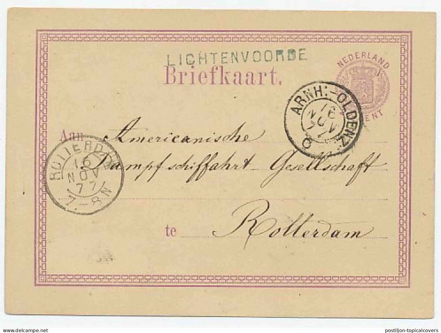Naamstempel Lichtenvoorde 1877 - Storia Postale