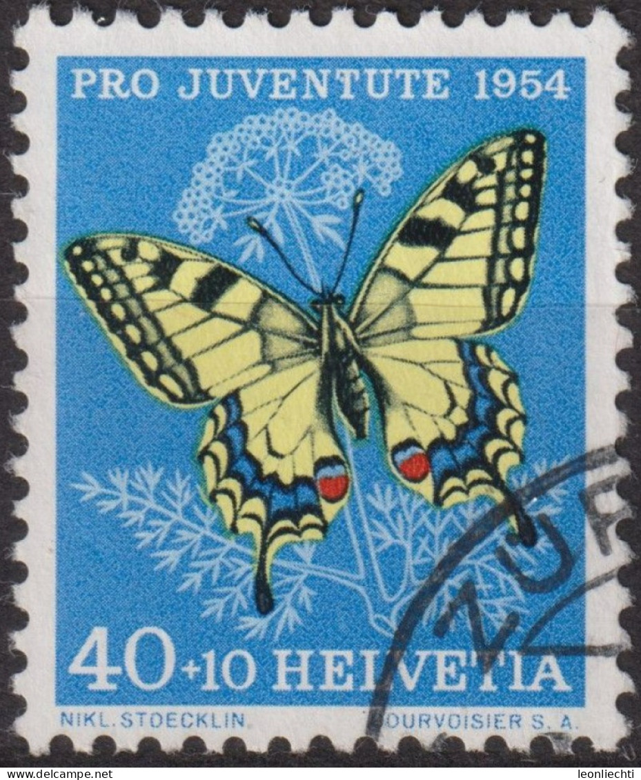 1954 Schweiz Pro Juventute ° Zum:CH J157,Yt:CH 557, Mi:CH 606, Schwalbenschwanz Insekten - Gebruikt