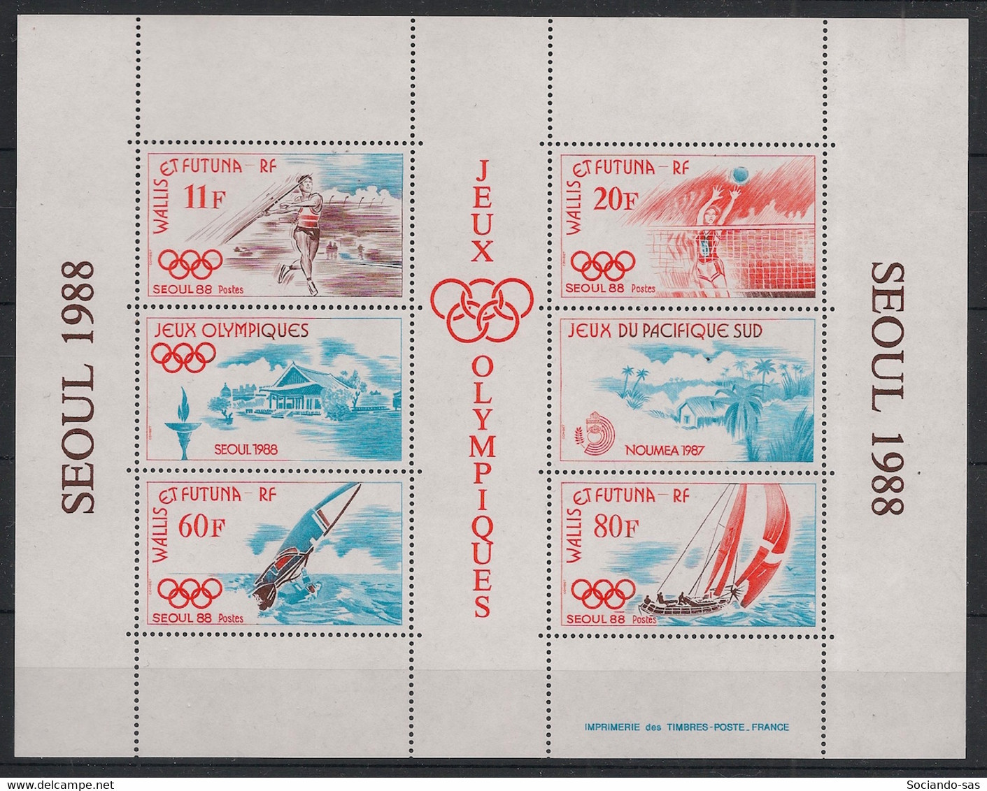 WALLIS ET FUTUNA - 1988 - Bloc Feuillet BF N°YT. 3 - Olympics / Seoul - Neuf Luxe ** / MNH / Postfrisch - Blocchi & Foglietti