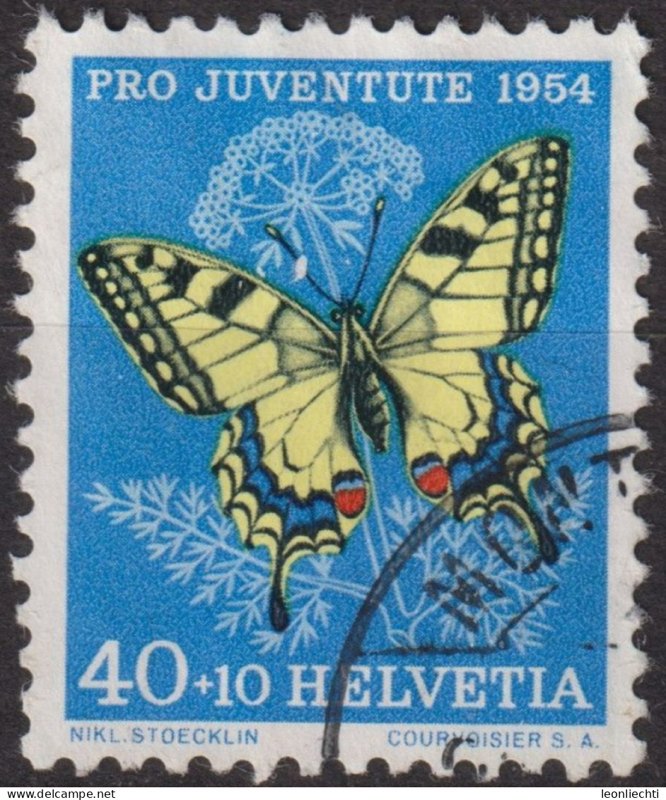 1954 Schweiz Pro Juventute ° Zum:CH J157,Yt:CH 557, Mi:CH 606, Schwalbenschwanz Insekten - Gebraucht