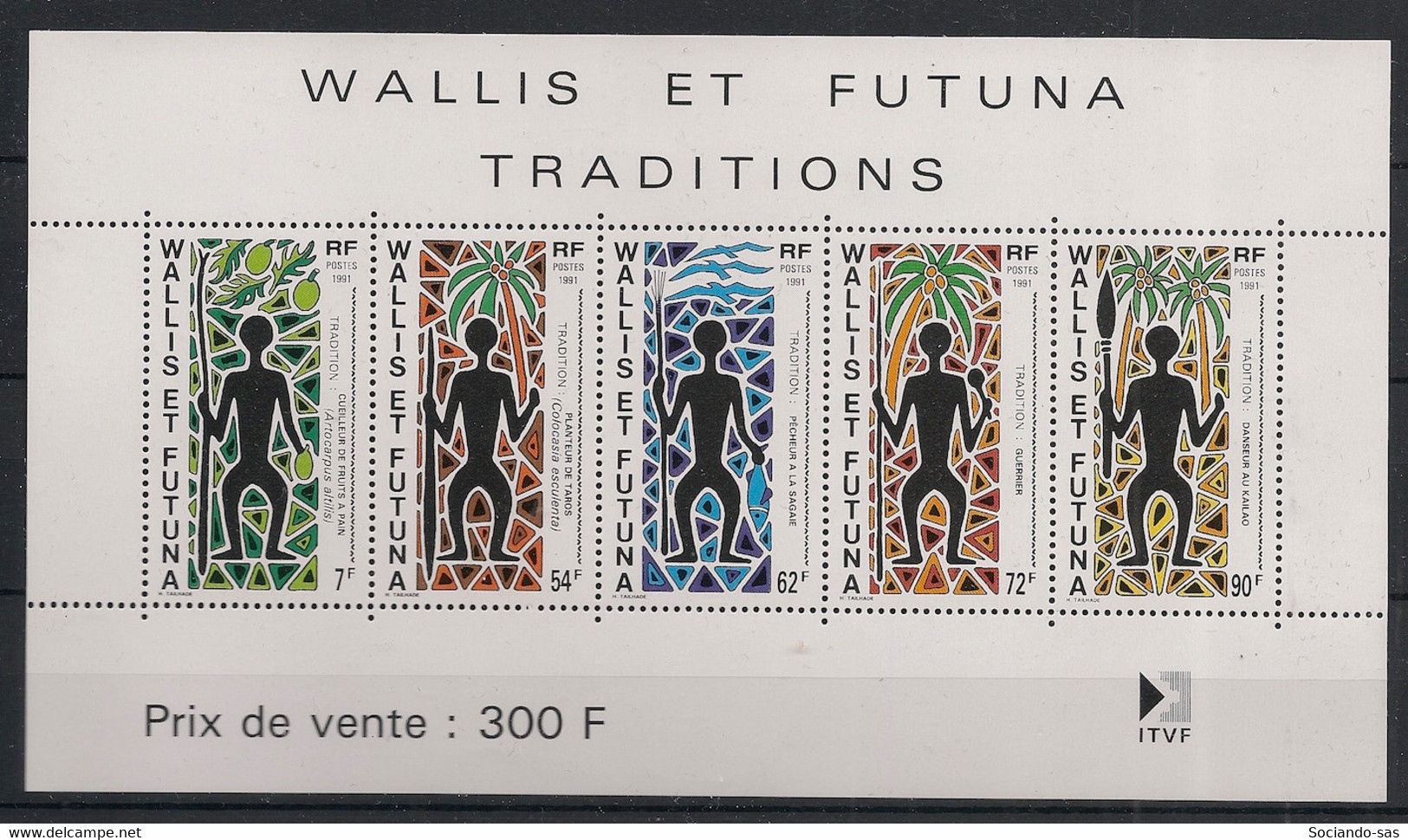 WALLIS ET FUTUNA - 1991 - Bloc Feuillet BF N°YT. 5 - Traditions - Neuf Luxe ** / MNH / Postfrisch - Blocks & Kleinbögen