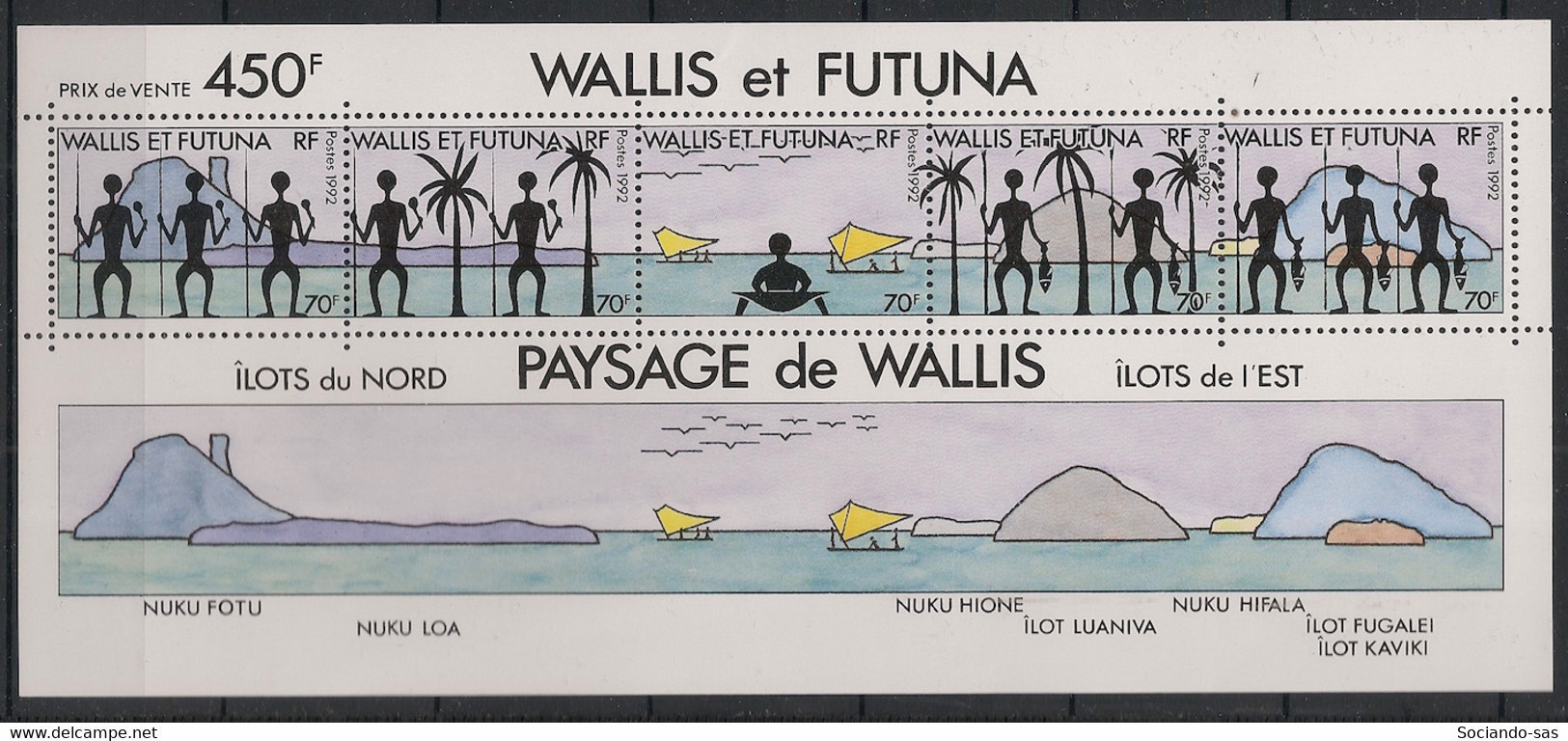 WALLIS ET FUTUNA - 1992 - Bloc Feuillet BF N°YT. 6 - Paysage De Wallis - Neuf Luxe ** / MNH / Postfrisch - Blocs-feuillets