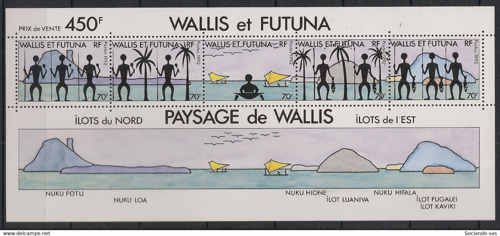 WALLIS ET FUTUNA - 1992 - Bloc Feuillet BF N°YT. 6 - Paysage De Wallis - Neuf Luxe ** / MNH / Postfrisch - Hojas Y Bloques
