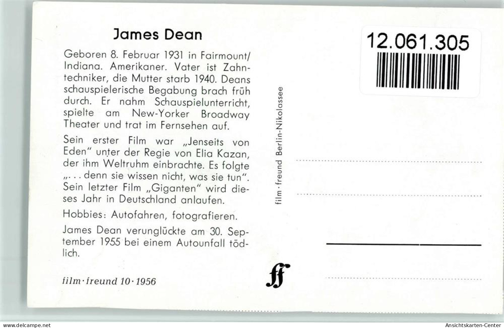 12061305 - Filmschauspieler James Dean - Actores