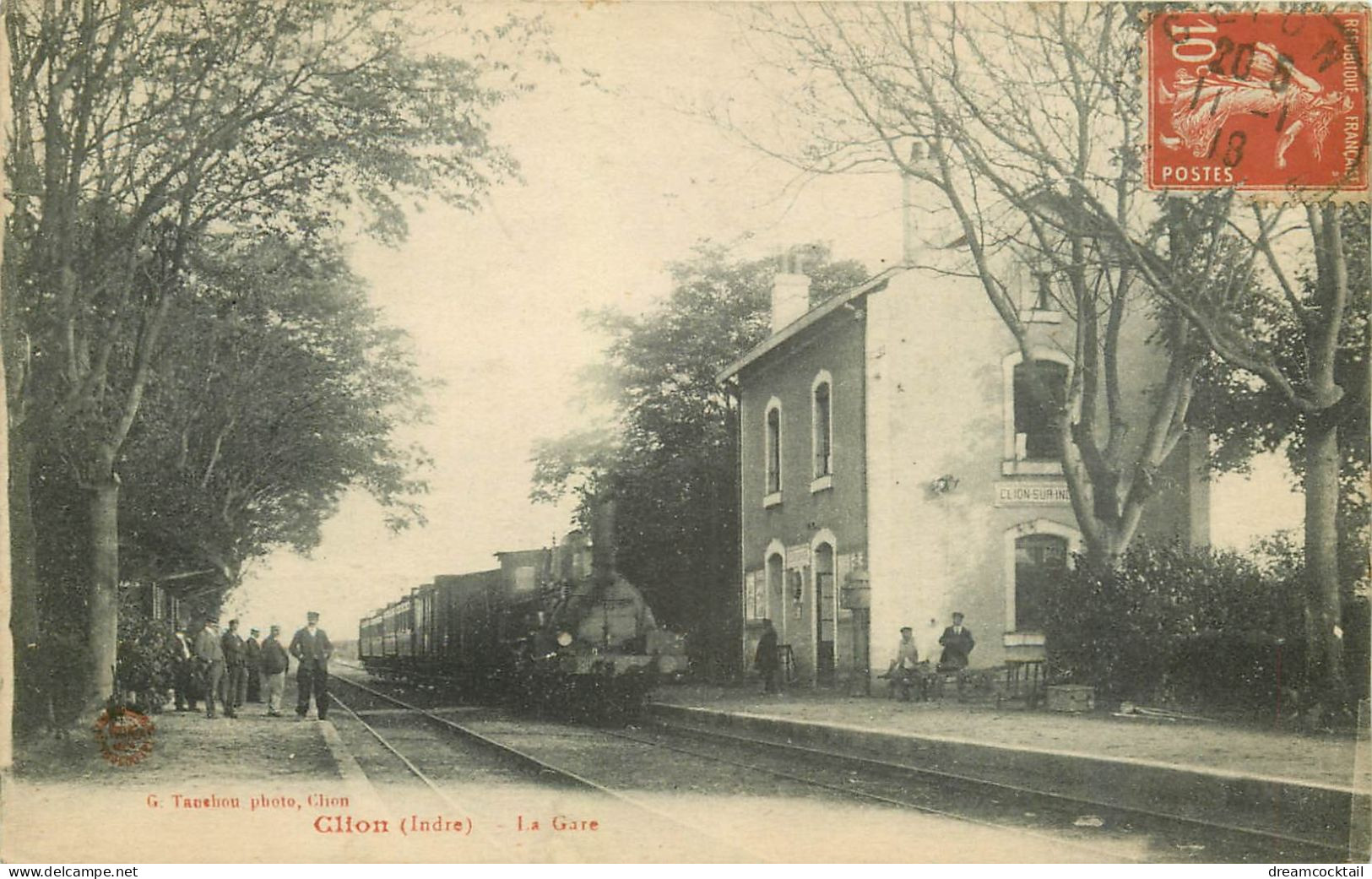 36 CLION. La Gare Clion-sur-Indre Avec Train Locomotive 1918 - Other & Unclassified