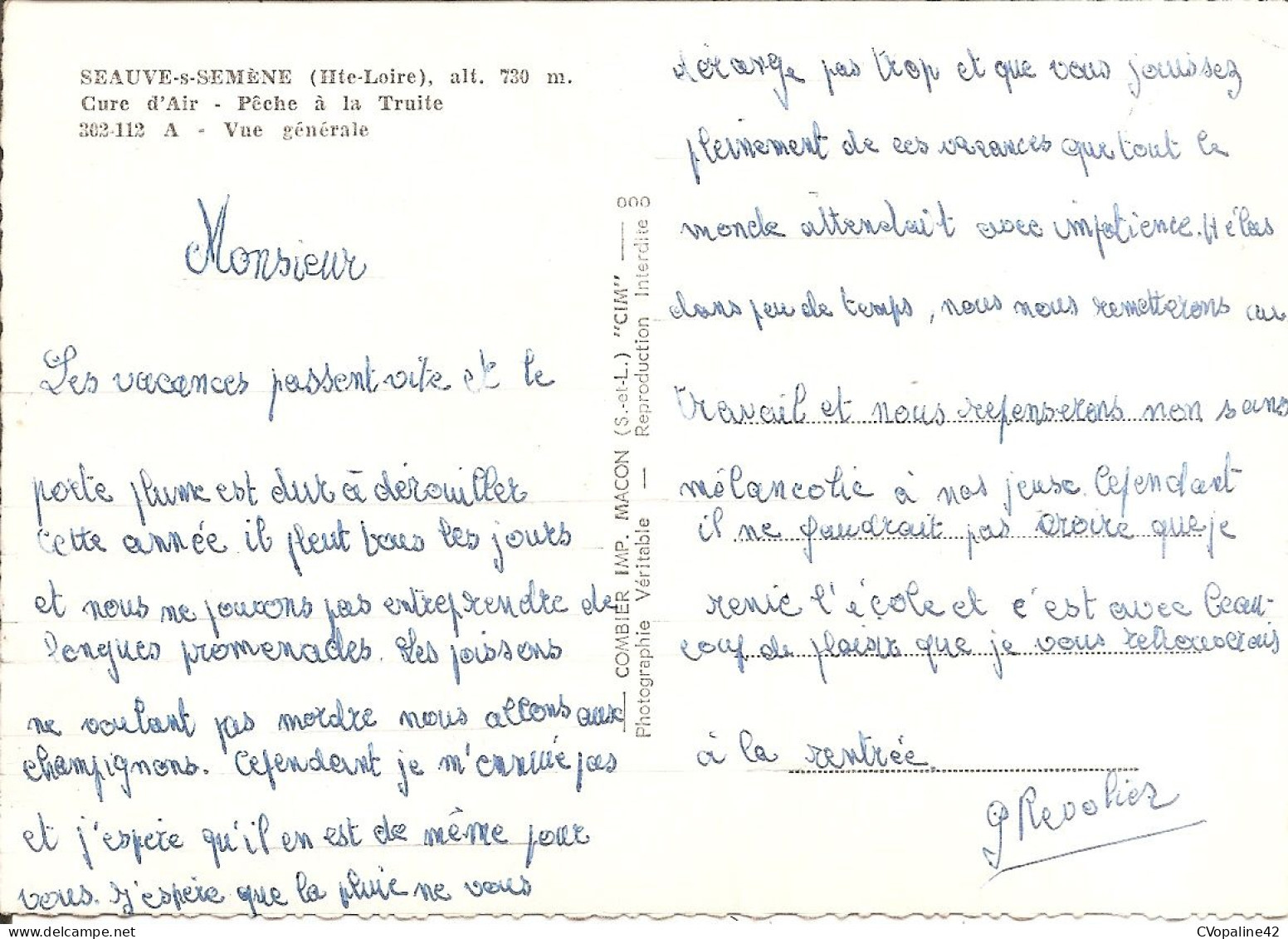 SEAUVE-sur-SEMENE (43) Cure D'Air - Pêche à La Truite - Vue Générale  CPSM GF - Andere & Zonder Classificatie