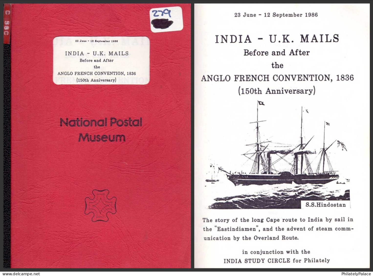 India U.K Mails Before And After The Anglo French Convention By S.S. Hindostan - LITERATURE (**) Inde Indien - Andere & Zonder Classificatie