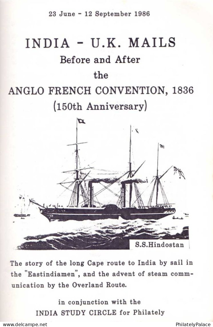 India U.K Mails Before And After The Anglo French Convention By S.S. Hindostan - LITERATURE (**) Inde Indien - Autres & Non Classés