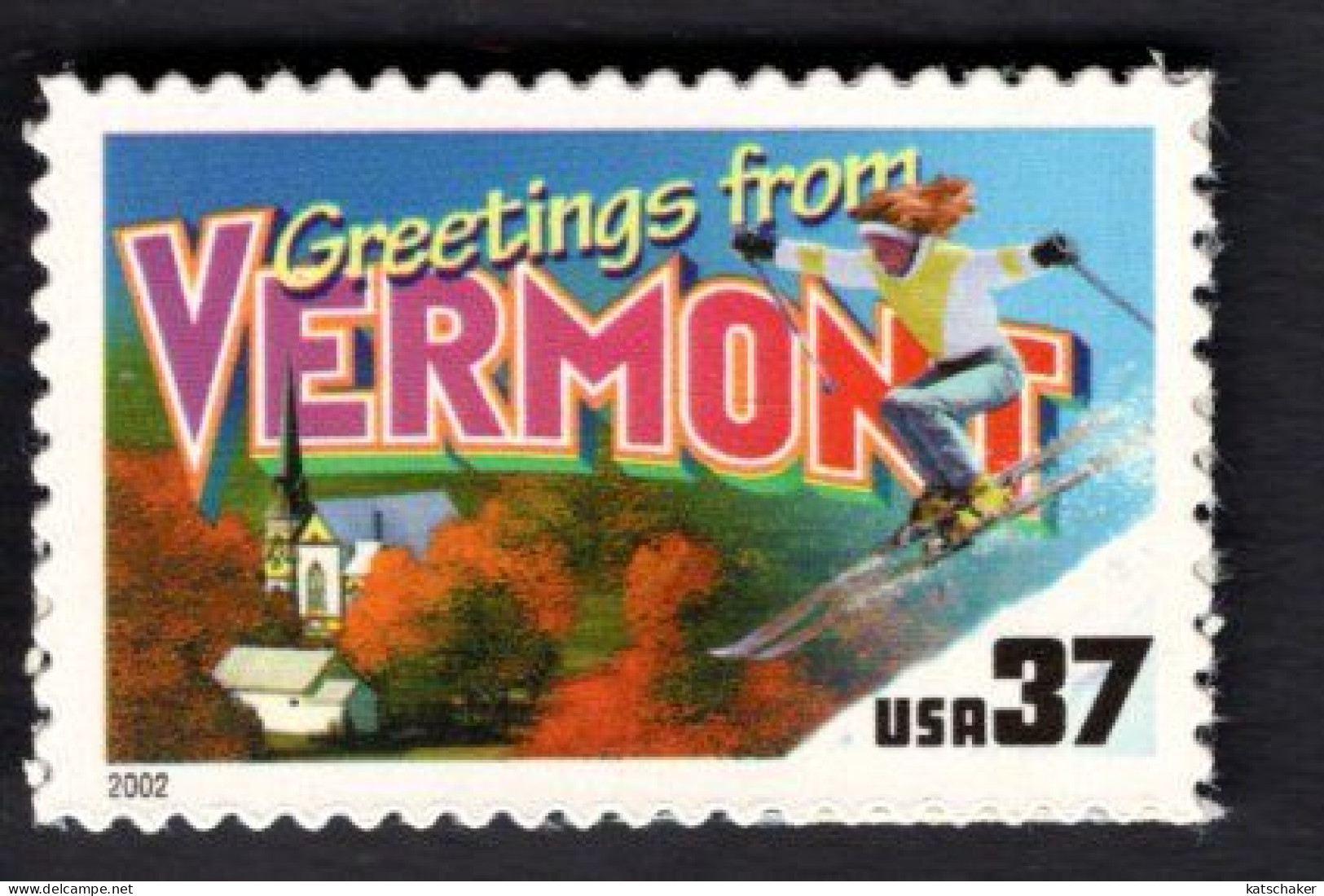 437074798  2002 SCOTT 3740 (XX) POSTFRIS MINT NEVER HINGED GREETINGS FROM AMERICA - VERMONT - Ongebruikt