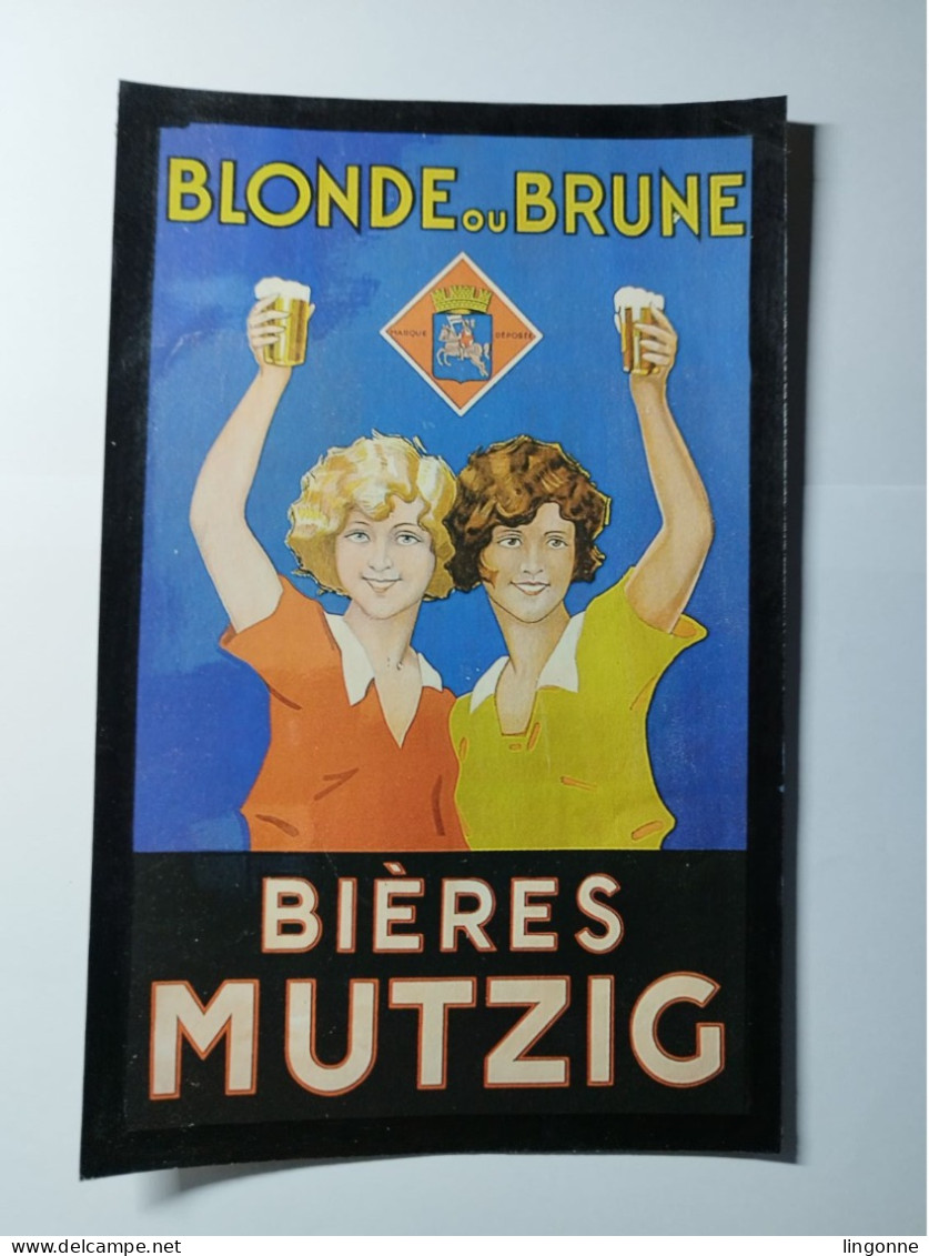 Cartonnage Publicitaire BLONDE Ou BRUNE BIERES MUTZIG  15 X 23,5 Cm Env - Publicidad