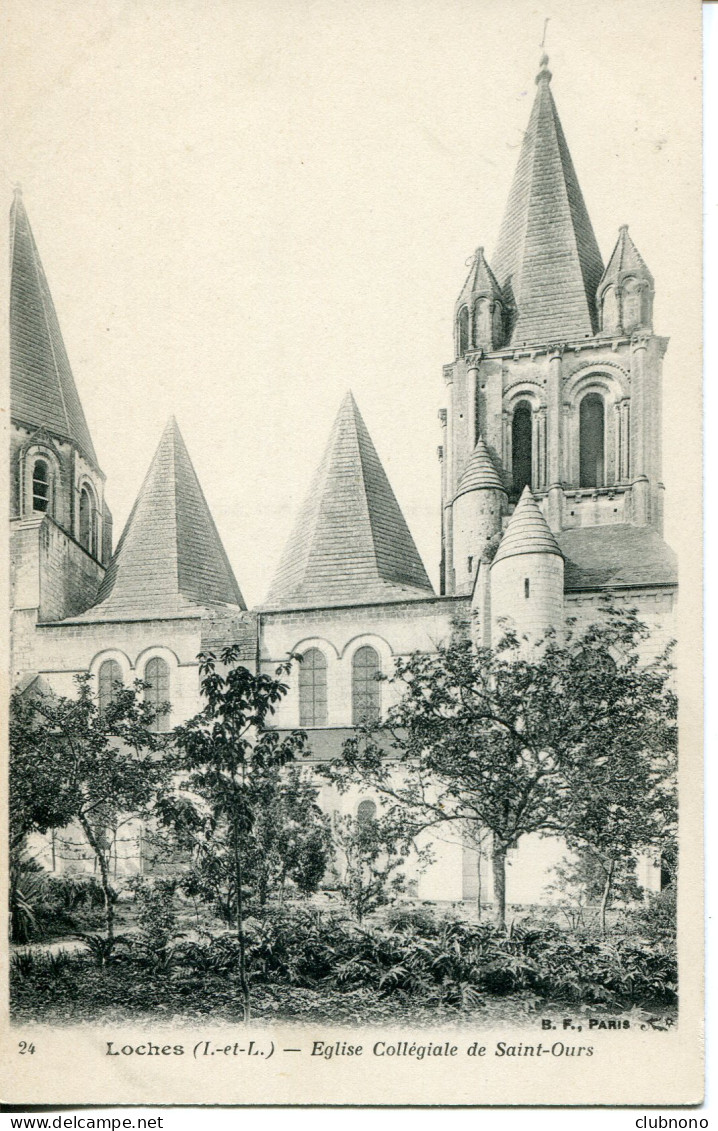 CPA -  LOCHES - EGLISE COLLEGIALE SAINT-OURS - Loches