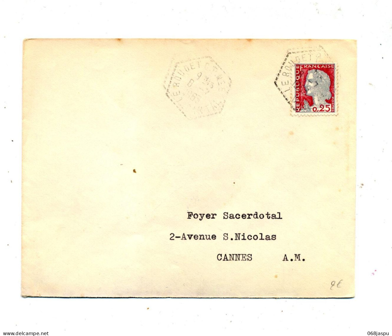 Lettre Cachet Hexagonal Le Rouget Sur Decaris - Manual Postmarks