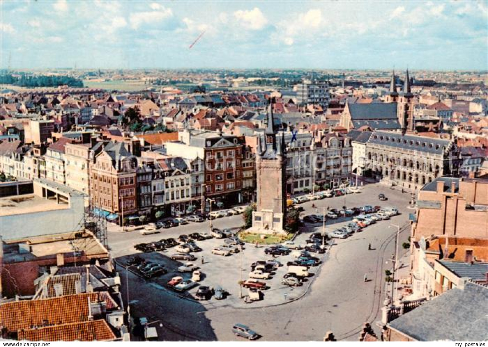 73852457 Kortrijk Courtrai Flandre Belgie Stadtpanorama Post Glockenturm Rathaus - Otros & Sin Clasificación