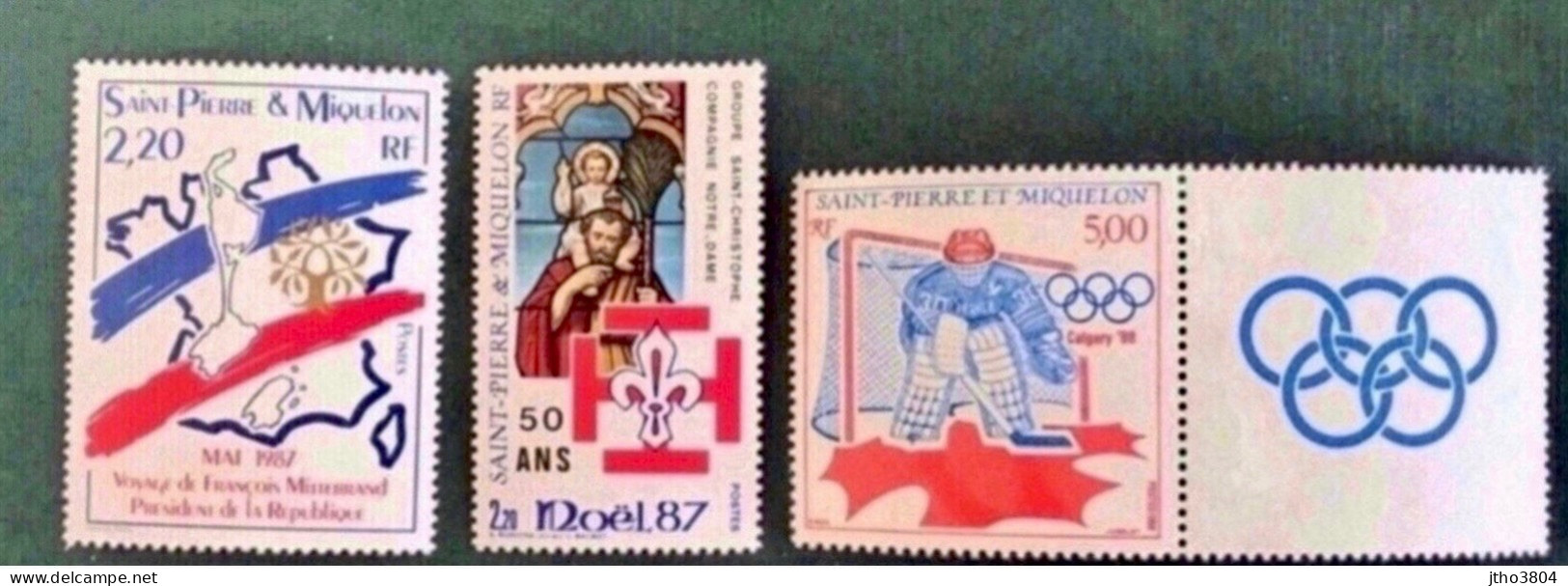 SAINT PIERRE ET MIQUELON SPM Lot 1986 1989  3 V Neuf MNH ** YT 478 483 487 - Unused Stamps