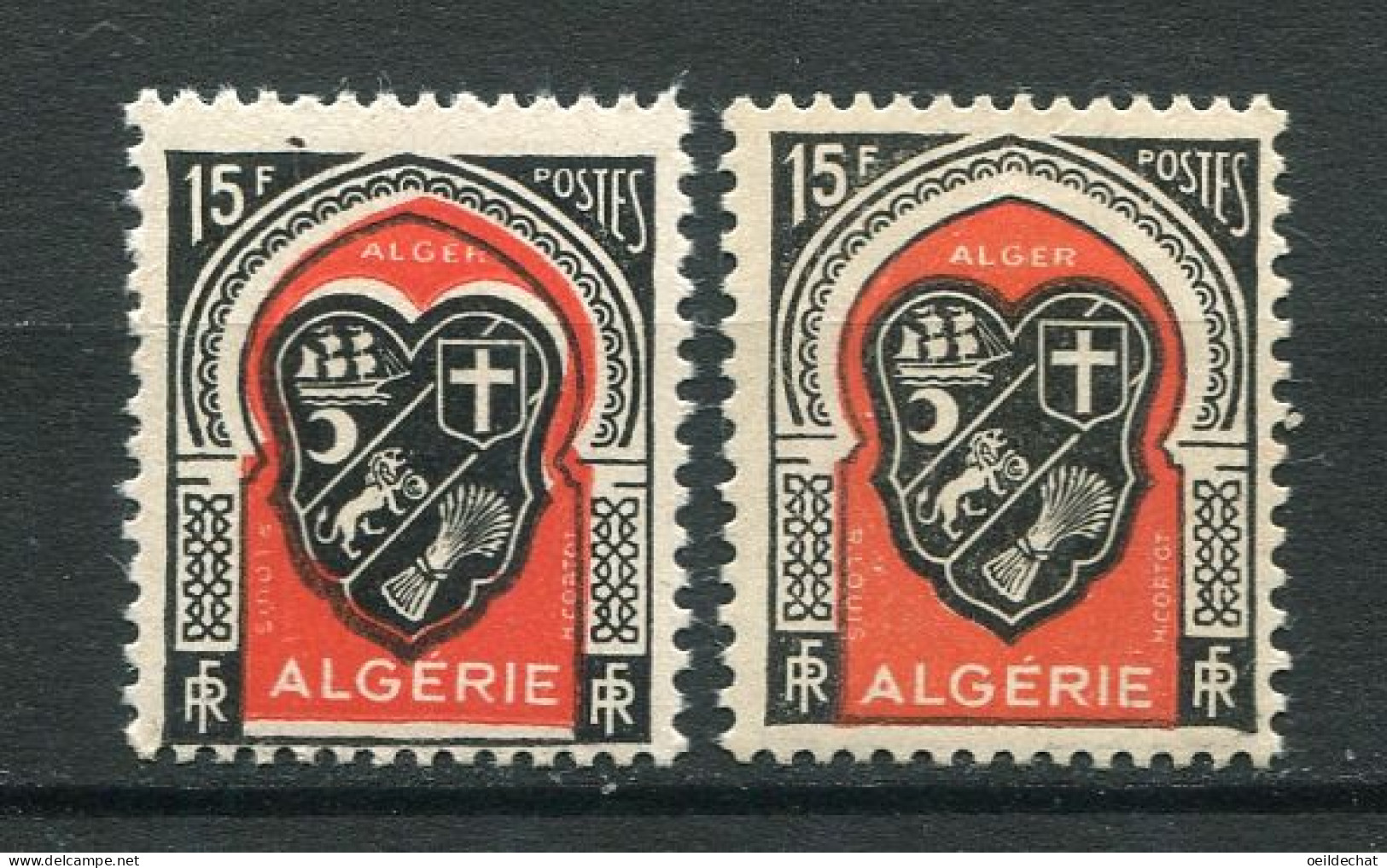 26458 Algérie N°271** 15F Alger : Rouge Décalé Vers La Droite + Normal  1948  TB - Ungebraucht