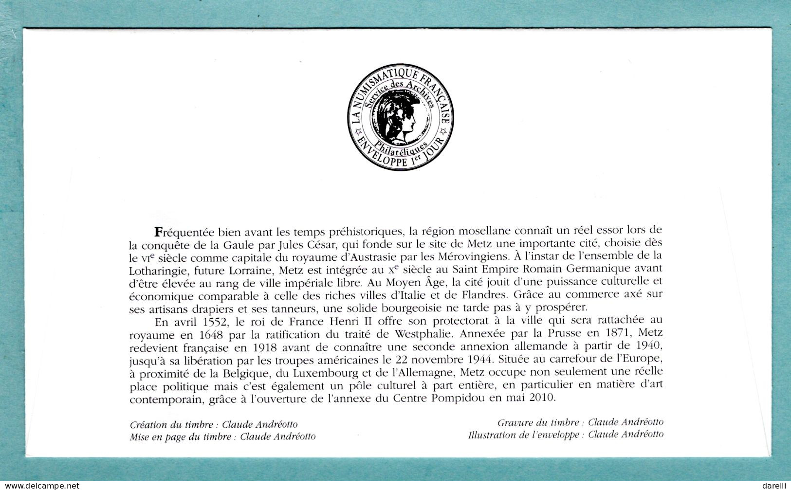 FDC France 2011 - Congrès De La Fédération Française Des Associations Philatéliques Metz - FFAP - YT 4554 - 57 Metz - 2010-2019