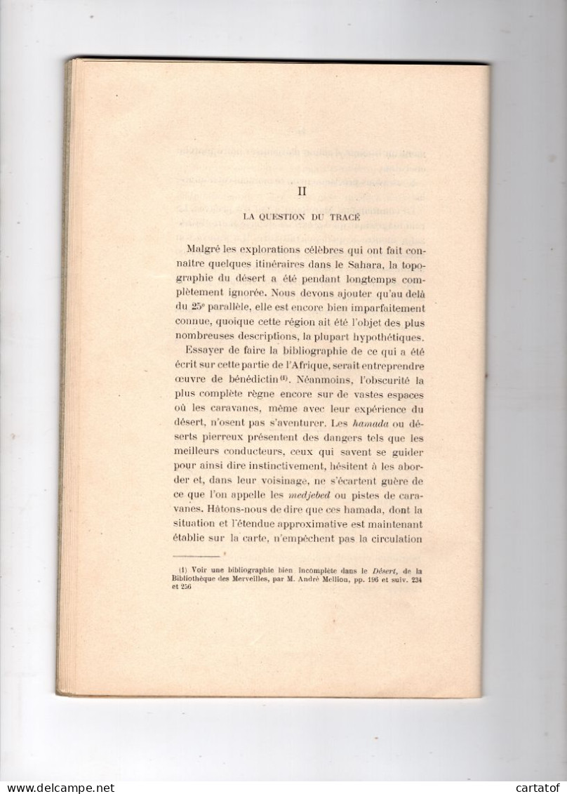 ETUDE Sur Le TRANSSAHARIEN Par Stanislas LEBOURGEOIS . ALGER  En 1899 - Otros & Sin Clasificación