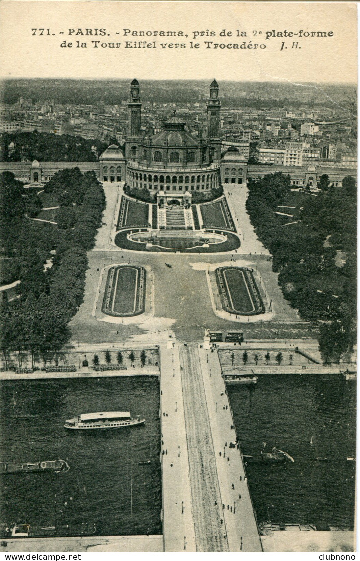 CPA -  PARIS - PANORAMA PRISE DE LA PLATE-FORME DE LA TOUR-EIFFEL VERS LE TROCADERO - Sonstige Sehenswürdigkeiten