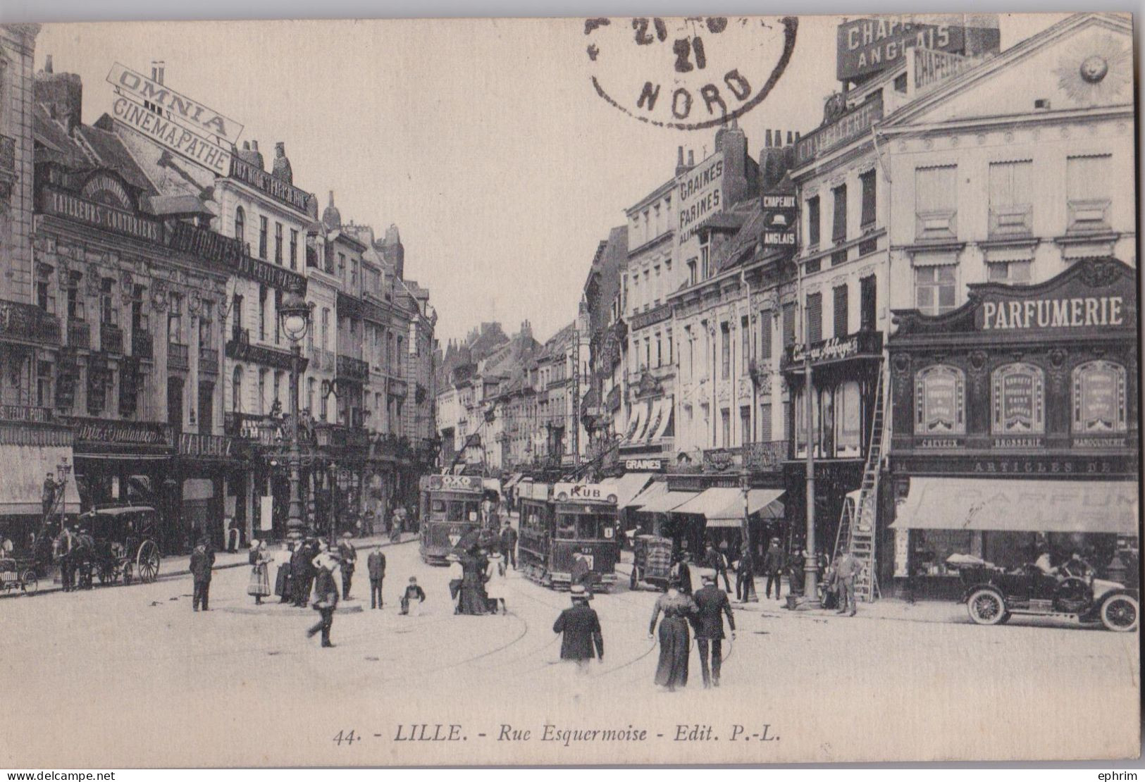 Lille Rue Esquermoise Parfumerie Tramway Oxo Kub Omnia Cinéma Pathé - Lille