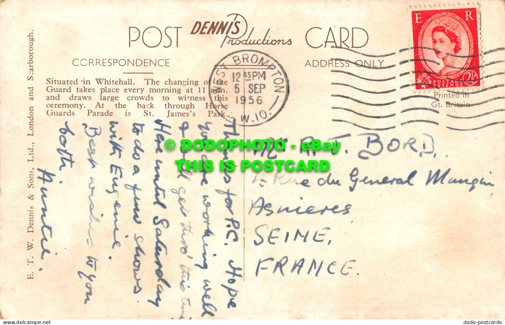 R519667 London. Horse Guards. E. T. W. Dennis. 1956 - Other & Unclassified