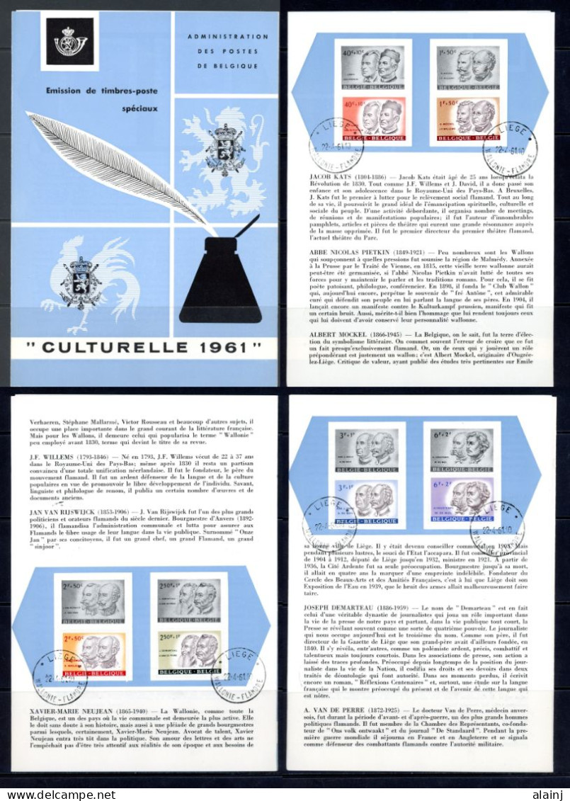 BE   1176 - 1181   ---   Feuillet De La Poste    --   Culturelle : Personnalités Belges  --  1er Jour - Dépliants De La Poste