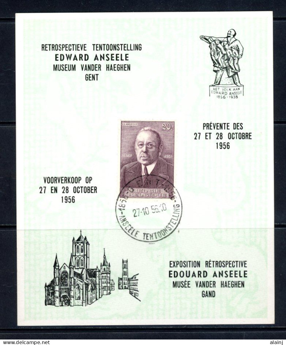 BE   997  ---   Carte Souvenir Exposition Edouard Anseele à Gant  --  Premier Jour / Prévente - Lettres & Documents