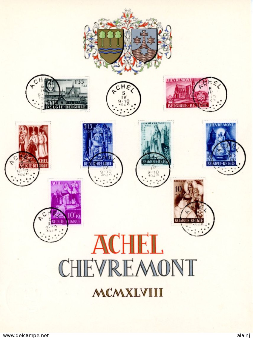 BE   773 - 780  ---   Feuillet Abbaye D'Achel Et Basilique De Chèvremont - Storia Postale
