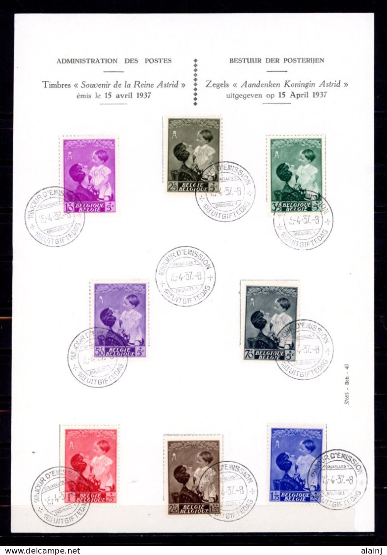 BE   447 - 454    Obl.   ---   Prince Baudouin Et Reine Asrtrid  --   Premier Jour - Covers & Documents