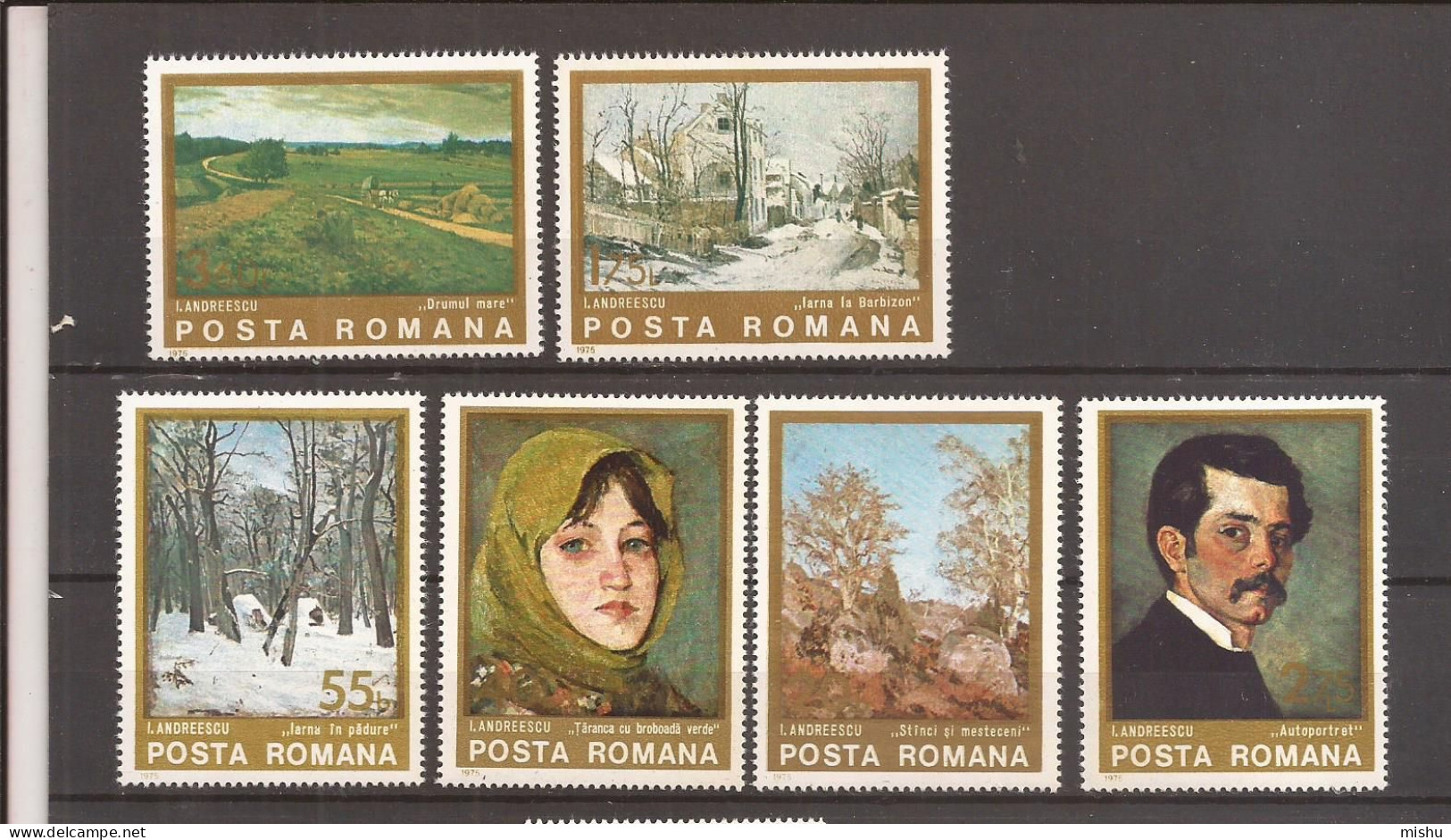 LP 871 Romania -1975 - REPRODUCERI DE ARTA SERIE, Nestampilat - Autres & Non Classés