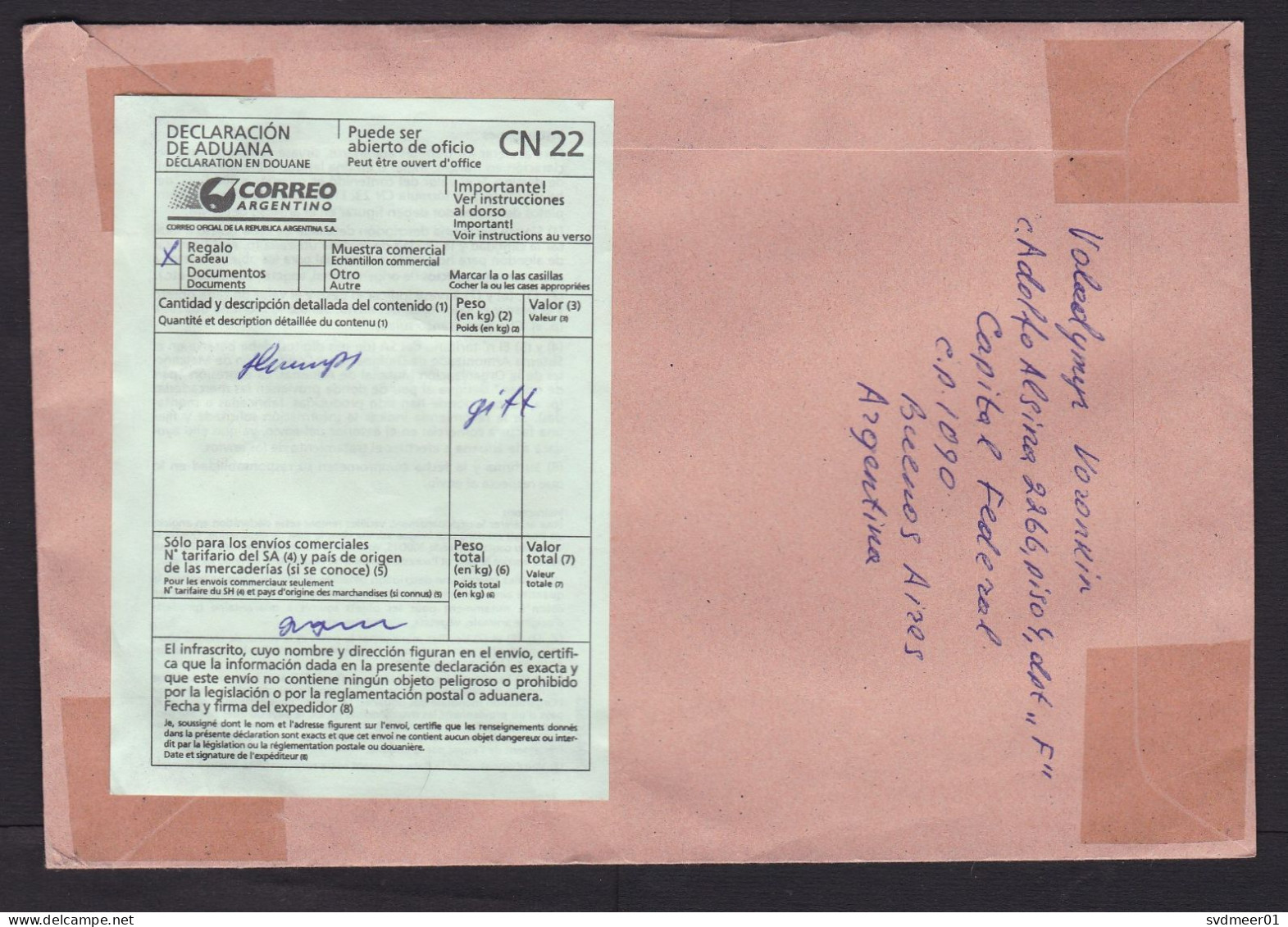 Argentina: Registered Cover To Netherlands, 2012, 3 Stamps & ATM Label, CN22 Customs Declaration (minor Damage) - Cartas & Documentos