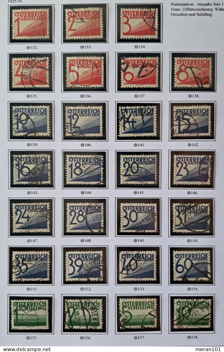 Österreich Porto 1925, Mi 132-58 Gestempelt - Postage Due