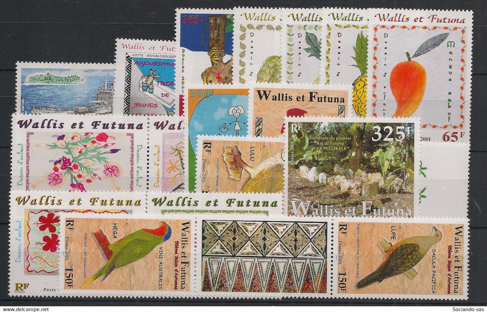 WALLIS ET FUTUNA - Année Complète 2001 - N°YT. 548 à 564 - 17 Valeurs  - Neuf Luxe ** / MNH / Postfrisch - Unused Stamps