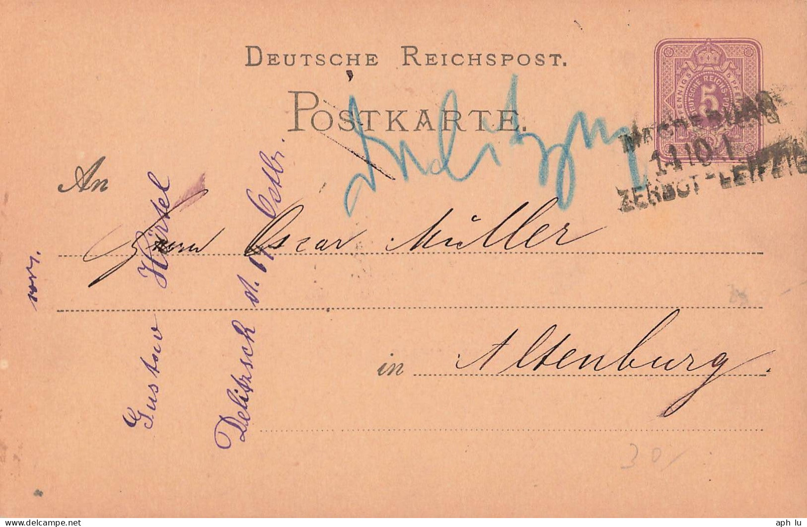 Bahnpost (Ambulant; R.P.O./T.P.O.) Magedburg-Zerbot-Leipzig (ZA2460) - Cartas & Documentos