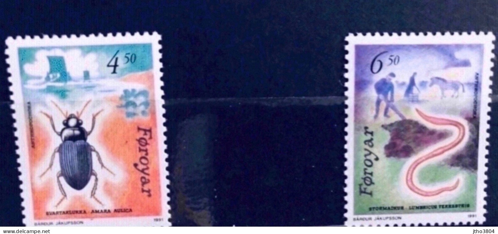 FOROYAR 1991 2 V ** MNH YT 213 214 Insect Of FAROE ISLAND - Otros & Sin Clasificación