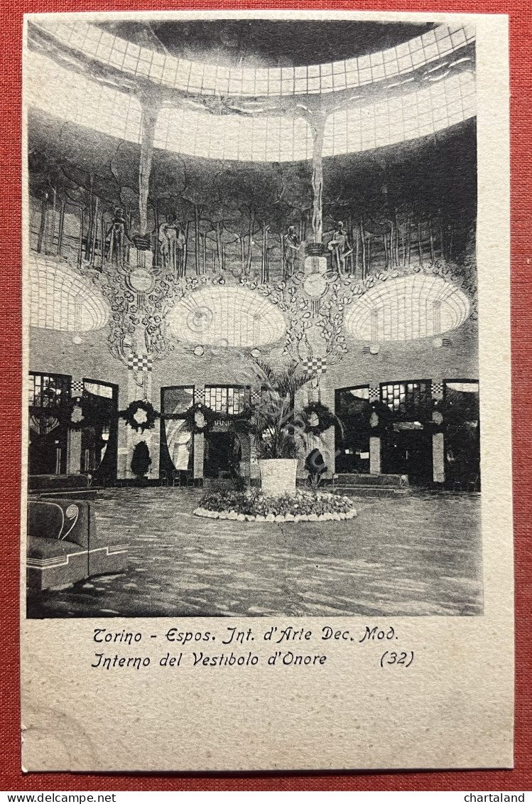 Cartolina Torino - Espos. D'Arte Dec. Mod. - Interno Del Vestibolo D'Onore 1910 - Autres & Non Classés