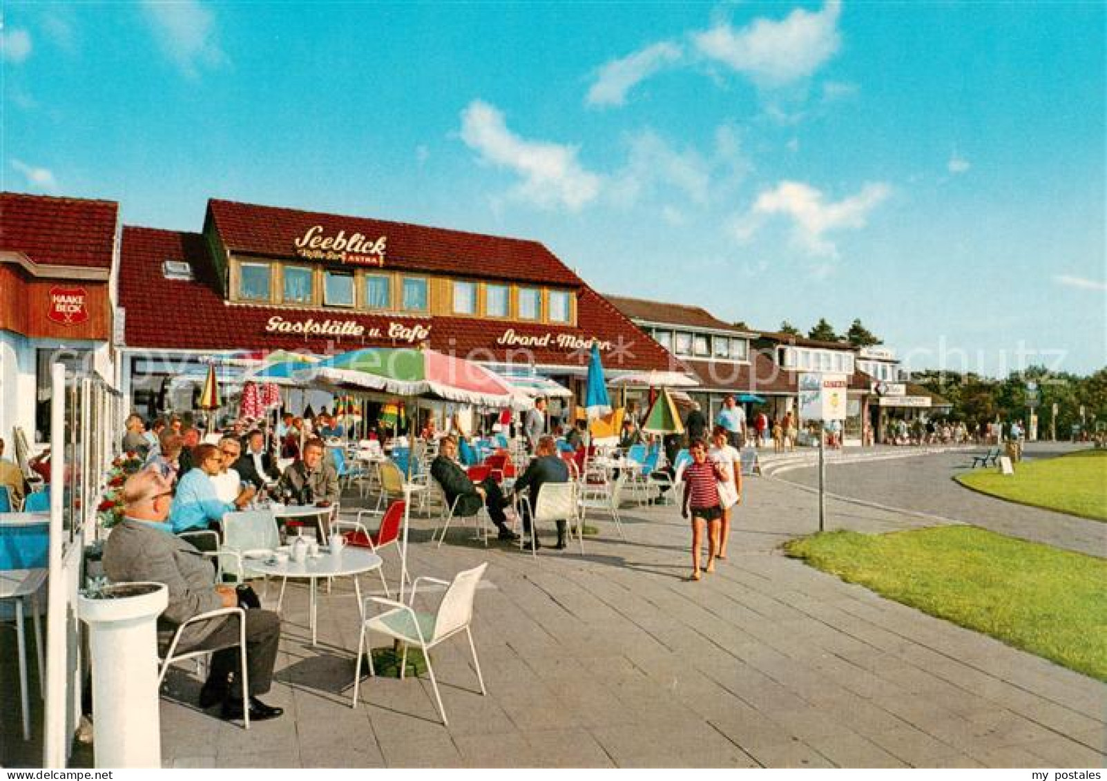 73852287 Sahlenburg Cuxhaven Nordseeheilbad Ladenstrasse StrassenCafes - Cuxhaven