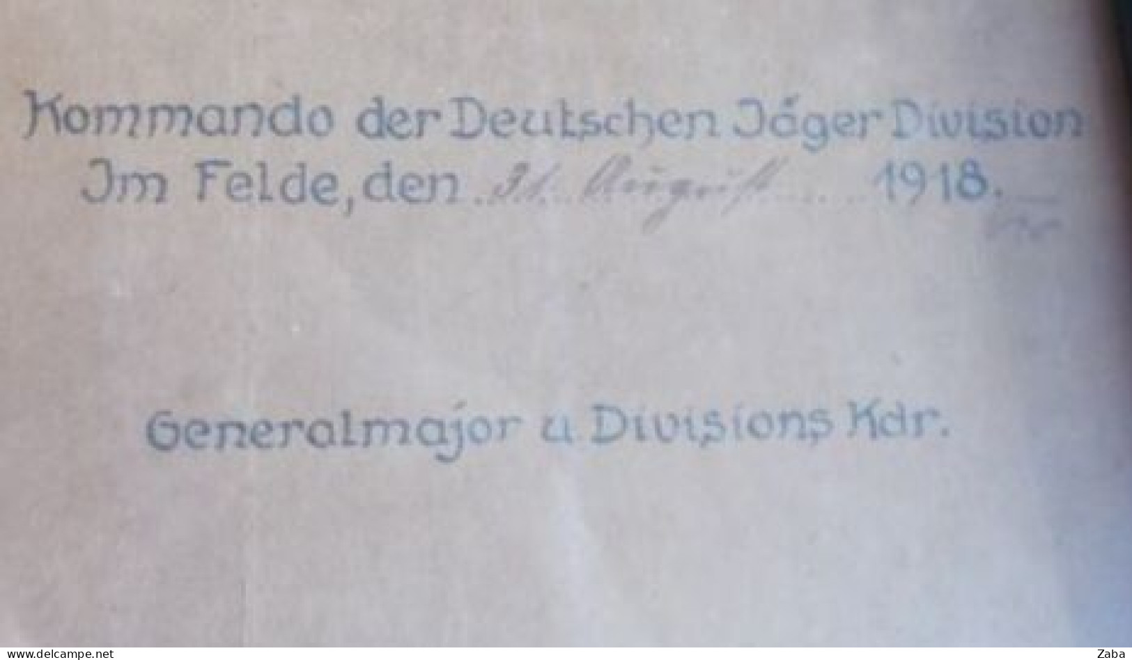 WW1 Decree On The Allocation Of Iron Cross 1st Class - Altri & Non Classificati