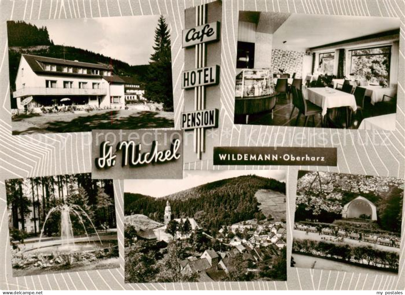 73852260 Wildemann Harz Cafe Hotel Pension St. Nickel Springbrunnen Konzertpavil - Wildemann