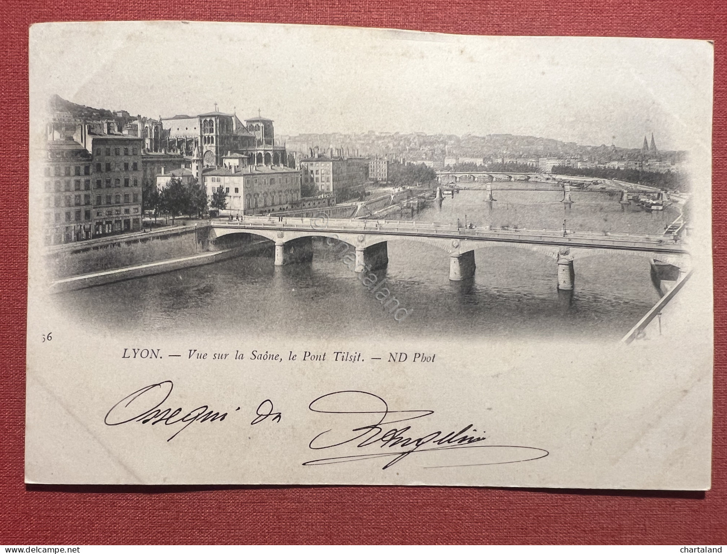 Cartolina - Lyon - Vue Sur La Saòne, Le Pont Tilsit - 1902 - Unclassified