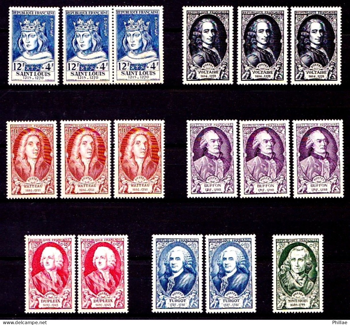 Entre 853 Et 989 - Lot De Timbres Personnages Célèbres - Neufs N** - Cote : 140 Eur. - TB - Nuevos