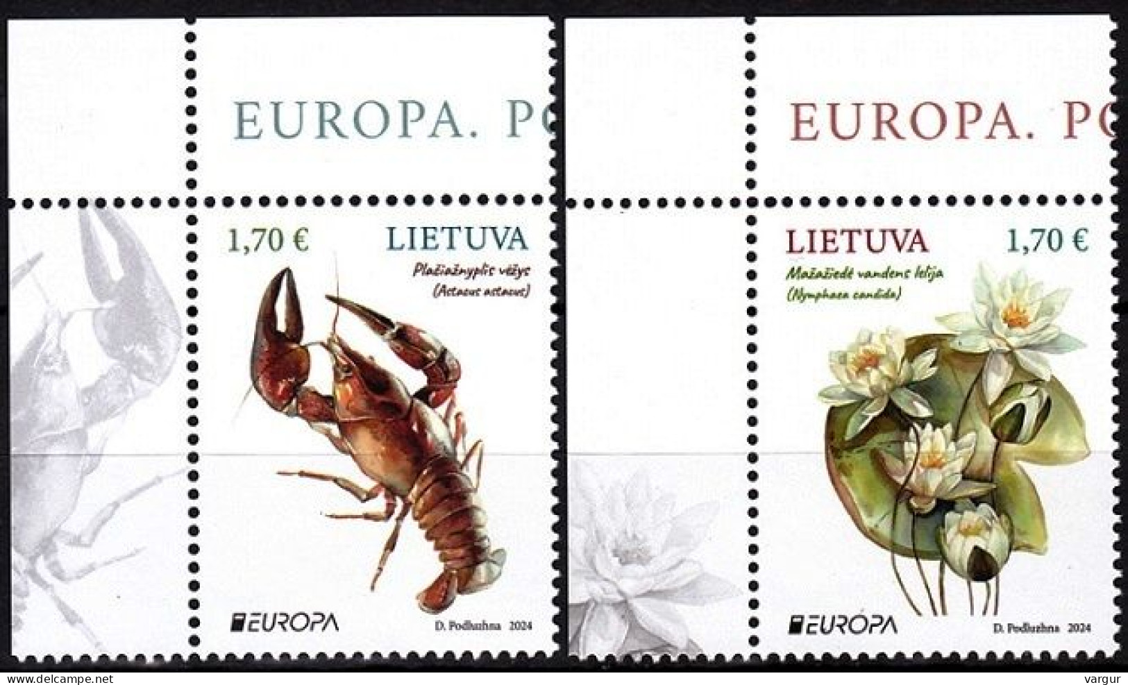 LITHUANIA 2024-03 EUROPA: Underwater Flora And Fauna. Europa CORNER, MNH - 2024