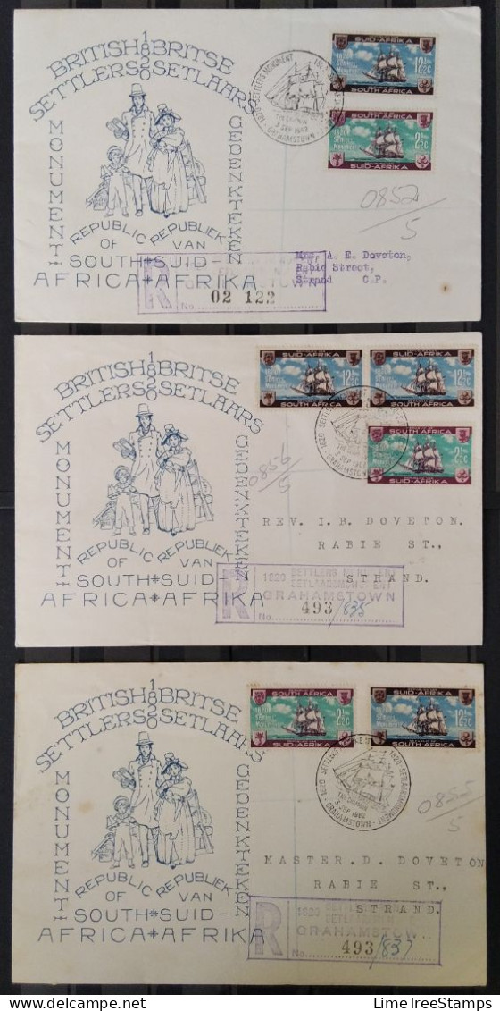 SOUTH AFRICA 1962 British 1820 Settlers Monument FDC & Commemorative Envelopes (x5) - Covers & Documents