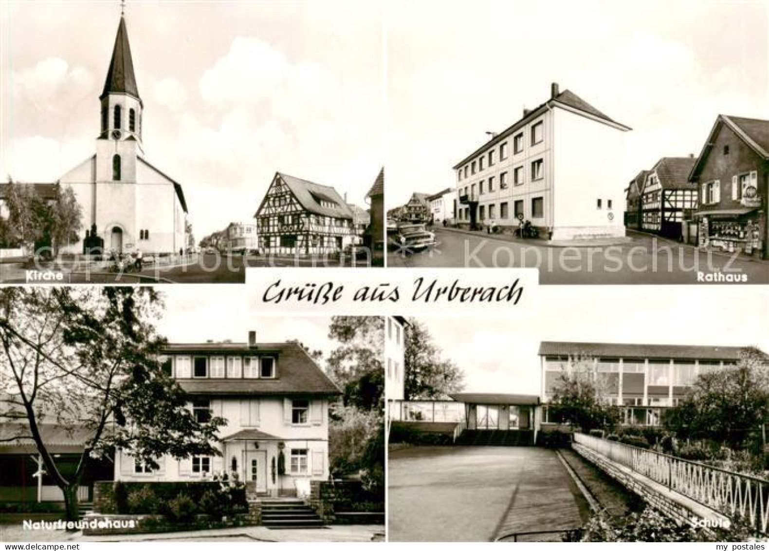 73852226 Urberach Kirche Rathaus Naturfreundehaus Schule Urberach - Rödermark