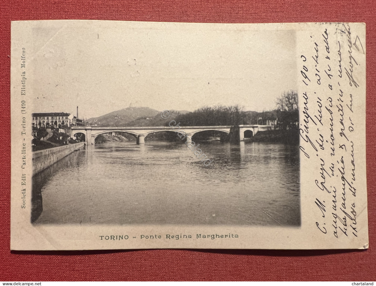 Cartolina - Torino - Ponte Regina Margherita - 1900 - Altri & Non Classificati