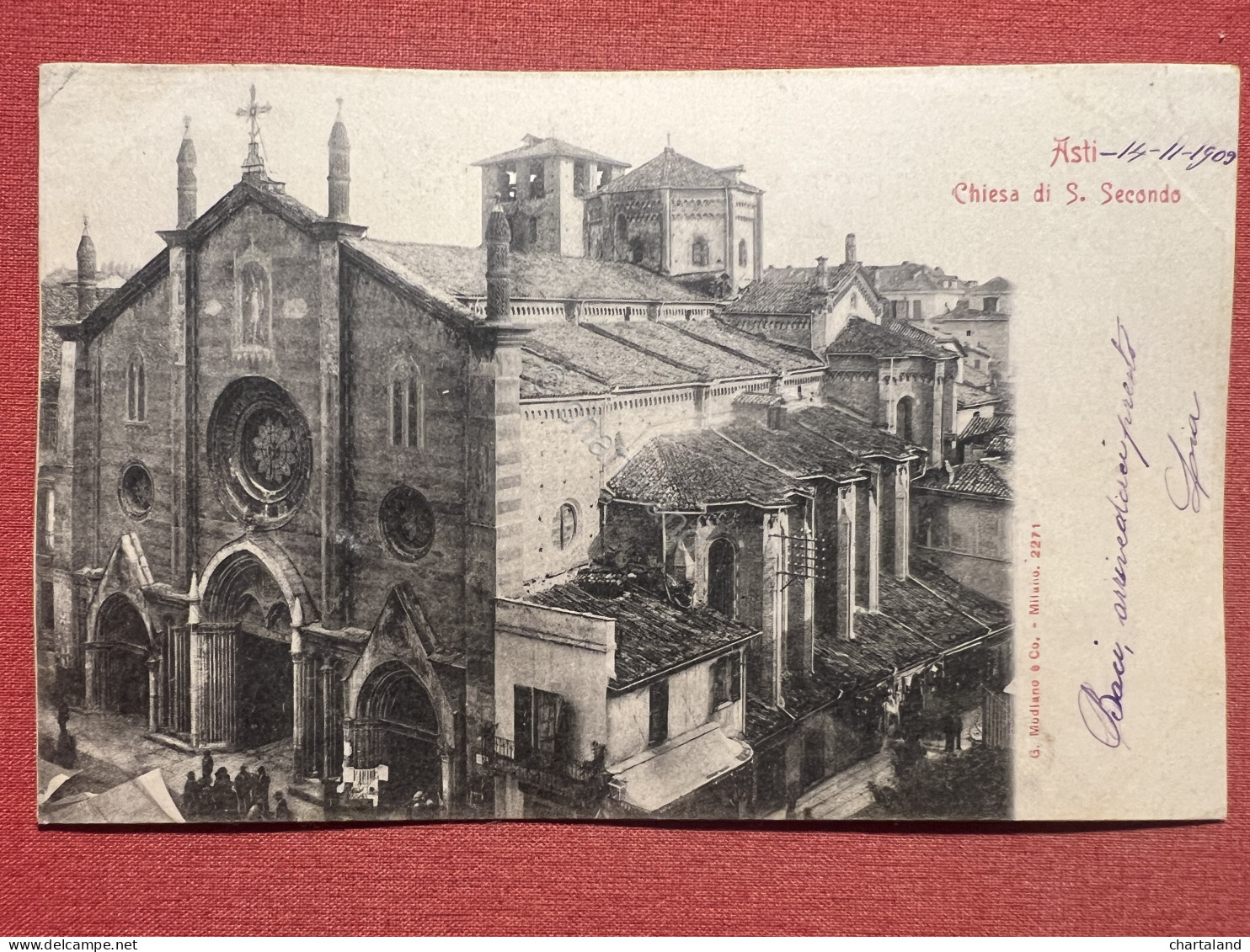 Cartolina - Asti - Chiesa Di S. Secondo - 1909 - Asti